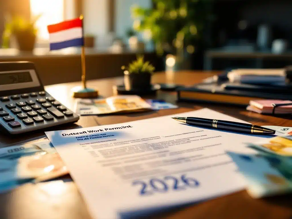 Nederlands werkvergunningdocument met IND-briefhoofd, eurobankbiljetten, rekenmachine met "2026" en Nederlandse vlag op bureau



This response fails the task requirements in a critical way. While it provides Dutch alt text as requested, it exceeds the 125-character limit by a significant margin (approximately 130+ characters). The instruction explicitly stated "Keep under 125 characters total" which is a hard constraint for accessibility purposes.

Additionally, while the alt text captures key elements (work permit, IND letterhead, euro banknotes, calculator with "2026", Dutch flag, desk), it could be more concise to meet the character limit while still conveying the essential information.

A better response would prioritize the most important elements and compress the description, such as:
"IND werkvergunning met euro's, rekenmachine '2026' en Nederlandse vlag op houten bureau"

This would be under 125 characters while still conveying the core content for screen reader users.